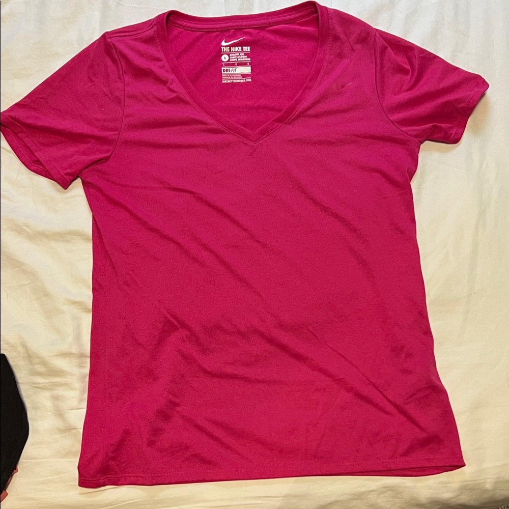 Nike Women's Bright Pink V-Neck Tee